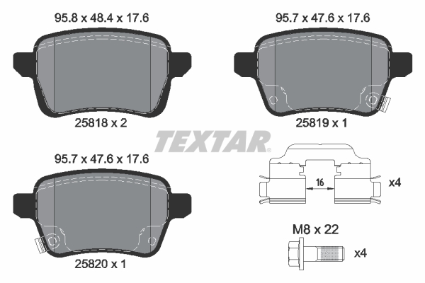 Set placute frana,frana disc 2581802 TEXTAR