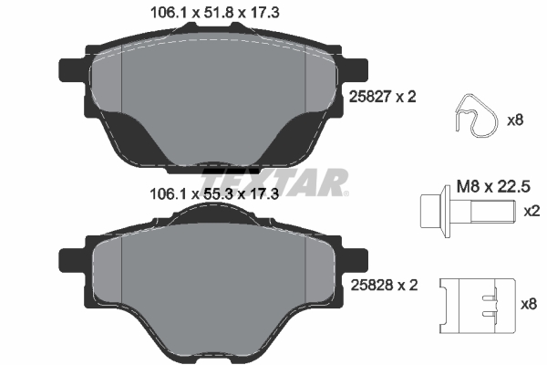 Set placute frana,frana disc 2582701 TEXTAR