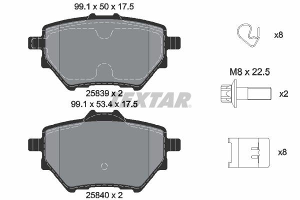 Set placute frana,frana disc 2583901 TEXTAR