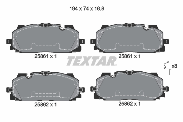 Set placute frana,frana disc 2586101 TEXTAR