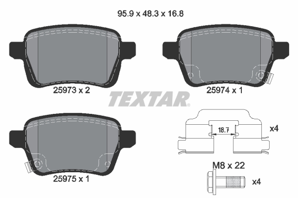 Set placute frana,frana disc 2597301 TEXTAR