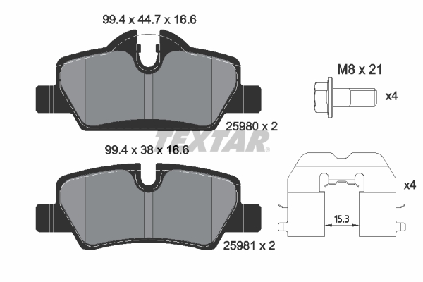 Set placute frana,frana disc 2598001 TEXTAR