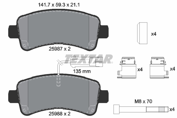 Set placute frana,frana disc 2598701 TEXTAR