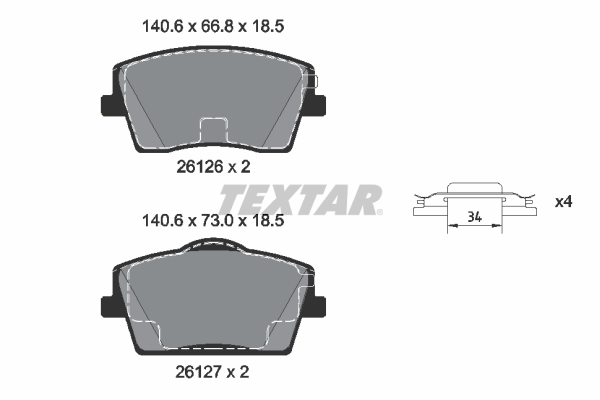 Set placute frana,frana disc 2612601 TEXTAR