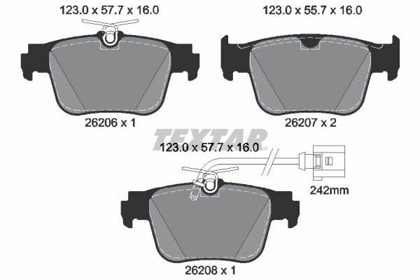 Set placute frana,frana disc 2620603 TEXTAR