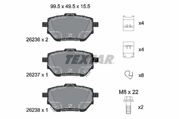 Set placute frana,frana disc 2623601 TEXTAR