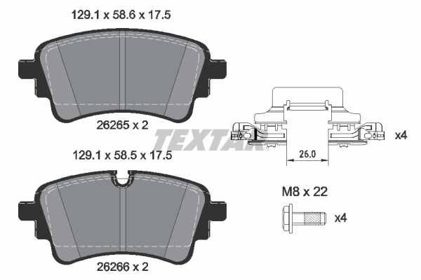 Set placute frana,frana disc 2626501 TEXTAR