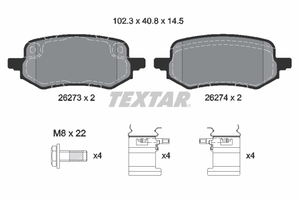 Set placute frana,frana disc 2627301 TEXTAR