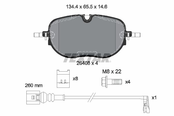 Set placute frana,frana disc 2640801 TEXTAR