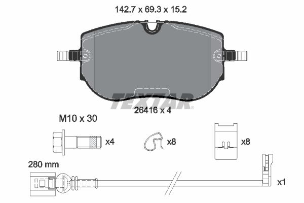 Set placute frana,frana disc 2641601 TEXTAR