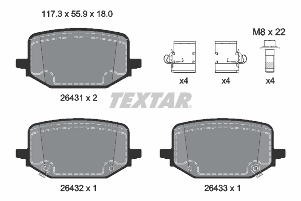 Set placute frana,frana disc 2643102 TEXTAR