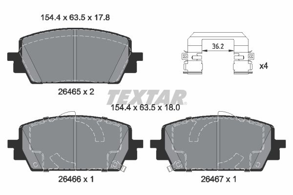 Set placute frana,frana disc 2646501 TEXTAR