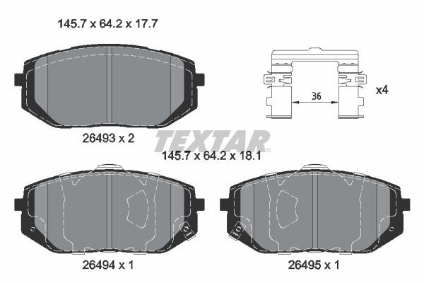 Set placute frana,frana disc 2649301 TEXTAR