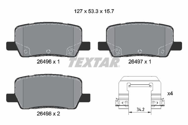 Set placute frana,frana disc 2649601 TEXTAR