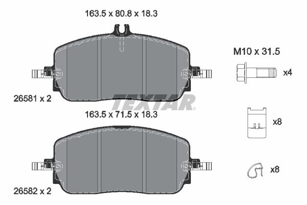 Set placute frana,frana disc 2658101 TEXTAR