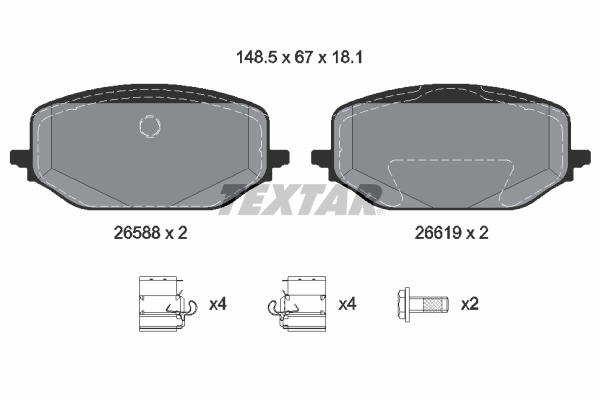 Set placute frana,frana disc 2658801 TEXTAR