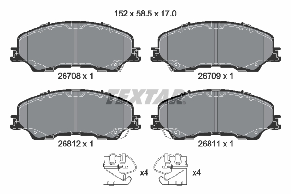 Set placute frana,frana disc 2670801 TEXTAR