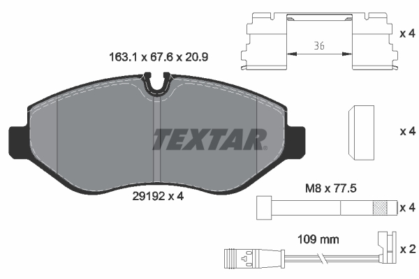 Set placute frana,frana disc 2919202 TEXTAR