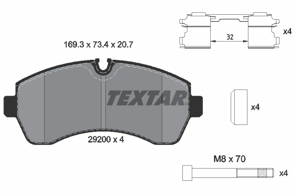 Set placute frana,frana disc 2920002 TEXTAR