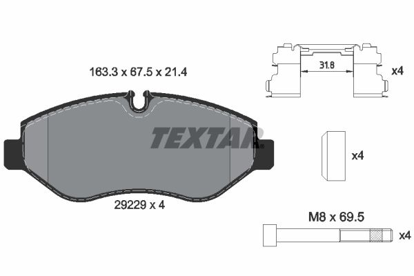 Set placute frana,frana disc 2922901 TEXTAR