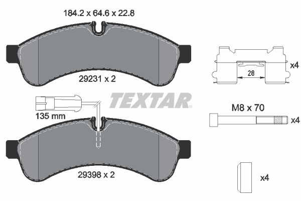 Set placute frana,frana disc 2923103 TEXTAR