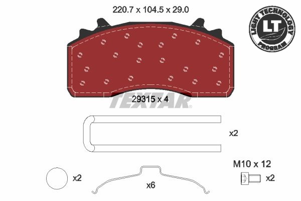 Set placute frana,frana disc 2931501 TEXTAR