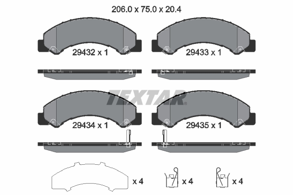 Set placute frana,frana disc 2943201 TEXTAR