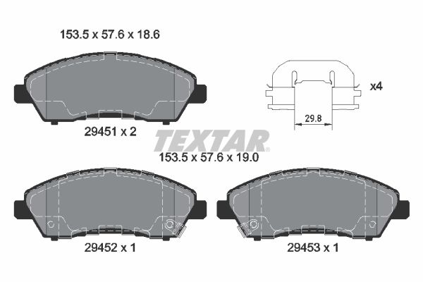 Set placute frana,frana disc 2945101 TEXTAR