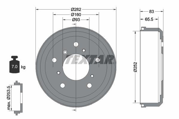Tambur frana 94005100 TEXTAR