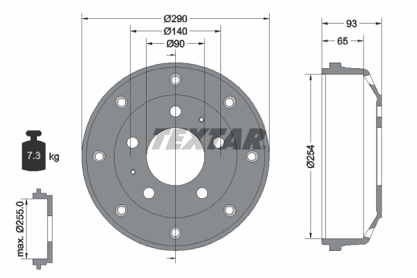 Tambur frana 94011600 TEXTAR