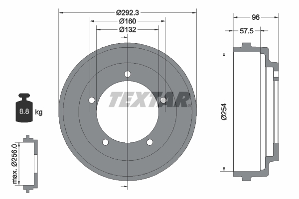 Tambur frana 94013200 TEXTAR