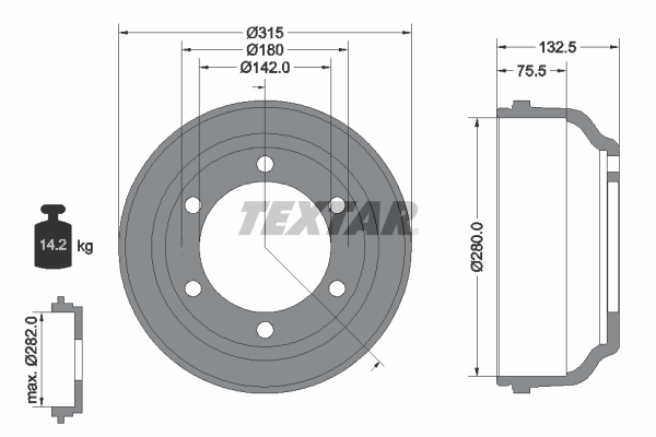 Tambur frana 94013300 TEXTAR