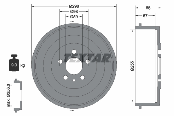 Tambur frana 94015000 TEXTAR