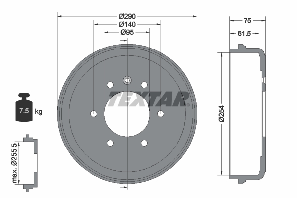 Tambur frana 94016800 TEXTAR