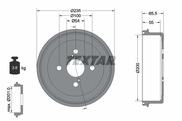 Tambur frana 94018200 TEXTAR