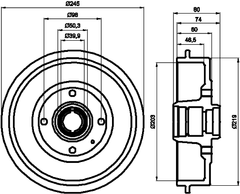 Tambur frana 94019800 TEXTAR