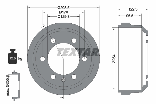 Tambur frana 94021500 TEXTAR