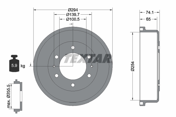 Tambur frana 94022100 TEXTAR
