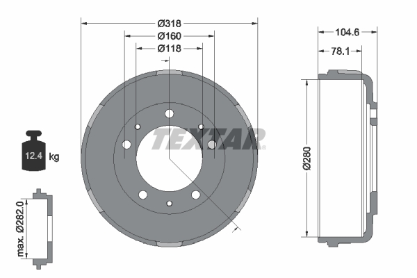 Tambur frana 94024600 TEXTAR