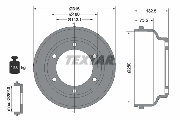 Tambur frana 94024800 TEXTAR