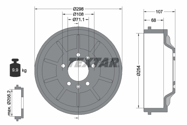 Tambur frana 94032900 TEXTAR