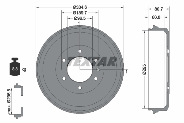 Tambur frana 94040300 TEXTAR