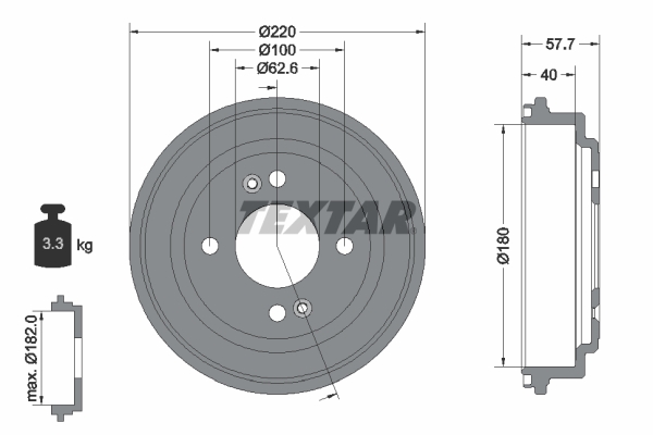 Tambur frana 94047000 TEXTAR