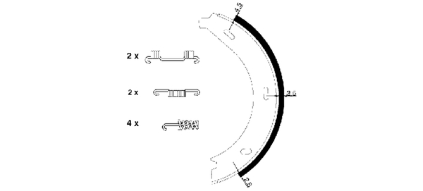 Set saboti frana, frana de mana 91054600 TEXTAR