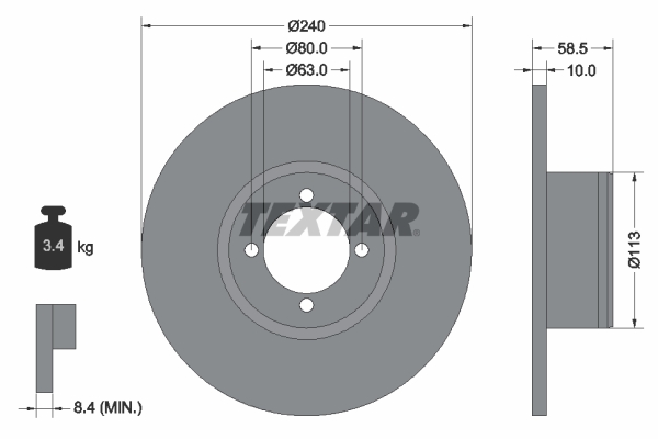 Disc frana 92001100 TEXTAR