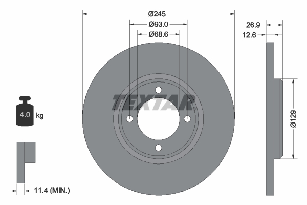 Disc frana 92008200 TEXTAR