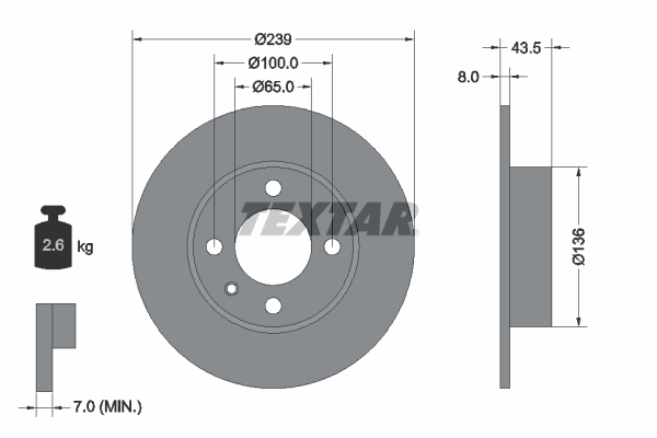 Disc frana 92010500 TEXTAR