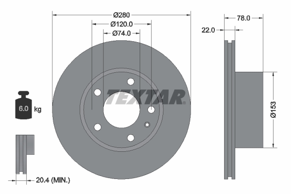 Disc frana 92013800 TEXTAR