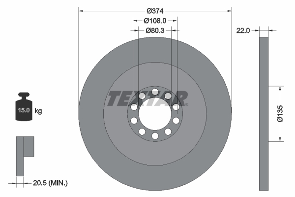 Disc frana 93015500 TEXTAR