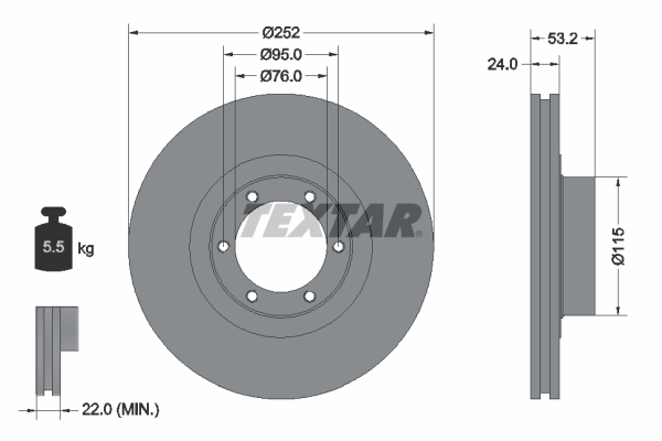 Disc frana 92017203 TEXTAR